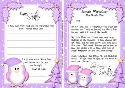 Child's Santa Letter to and from Santa