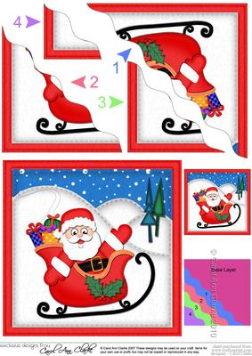 Xmas Santa Wavy Corner Side Stacker Topper