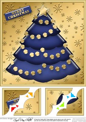 8 x 8 Xmas Tree Scalloped Corner Topper