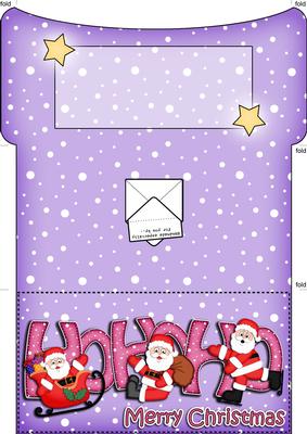 Xmas Hohoho Santa Money or Gift Wallet and Card