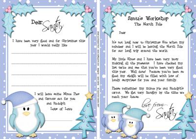 Child's Santa Letter to and from Santa