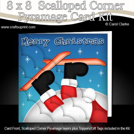 8 x 8 Oops Santa Fun Novelty Xmas Card Kit Scalloped Corners