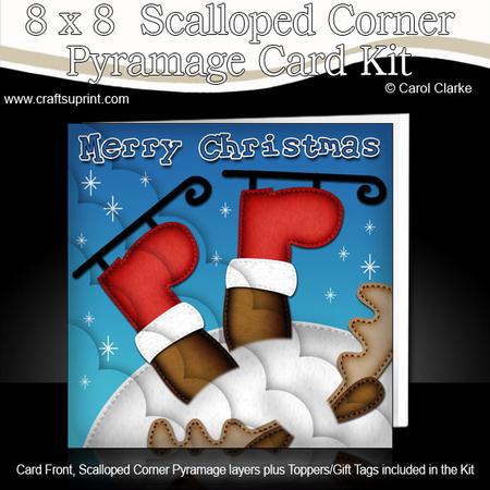 8x8 Oops Rudolph Fun Novelty Xmas Card Kit Scalloped Corners