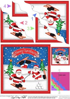 Xmas Santa Wavy Corner Side Stacker Topper