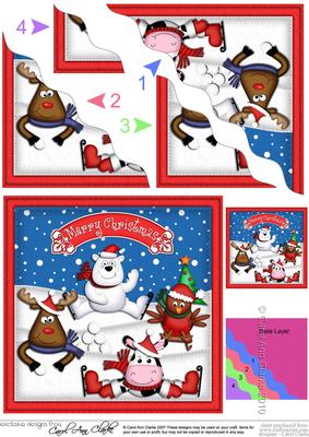 Xmas Festive Friends Wavy Corner Side Stacker Topper