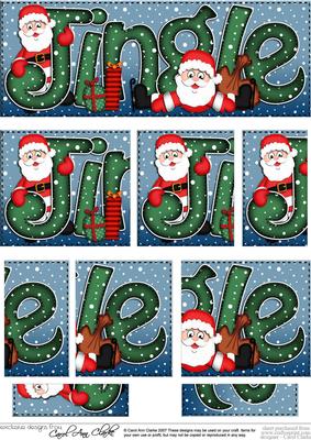 Christmas Jingle with Santa Dl Side Stacker Topper