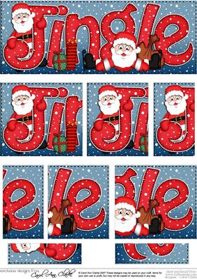 Christmas Jingle with Santa Dl Side Stacker Topper