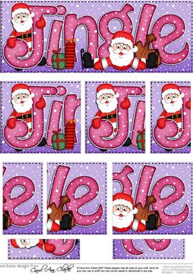 Christmas Jingle with Santa Dl Side Stacker Topper