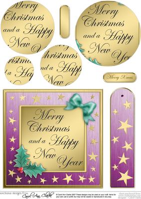 Elegant Christmas Greeting Quick Card with Circle Pyramage