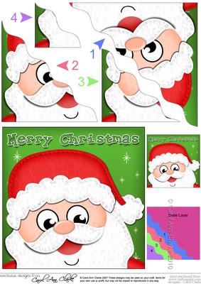 Xmas Santa Fun Novelty Wavy Corner Side Stacker Topper