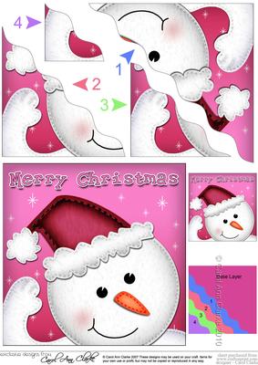 Xmas Snowman Fun Novelty Wavy Corner Side Stacker Topper
