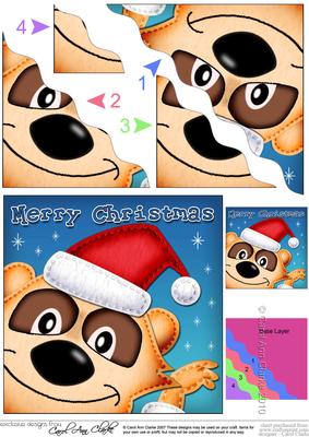 Xmas Meerkat Fun Novelty Wavy Corner Side Stacker Topper