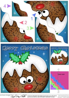 Xmas Pud Fun Novelty Wavy Corner Side Stacker Topper