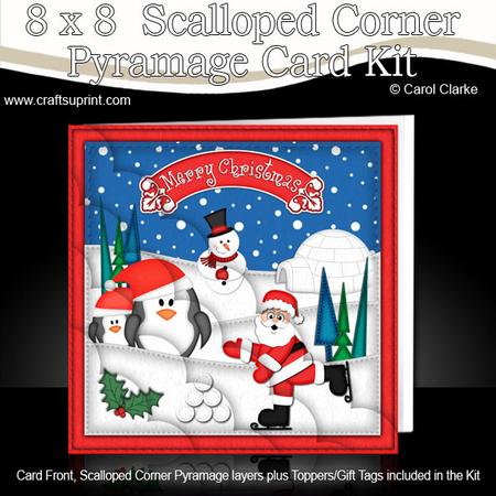 8 x 8 Xmas Santa N Friends Kit N Scalloped Corners