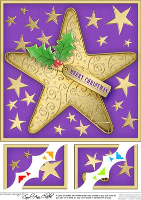 8 x 8 Xmas Star Scalloped Corner Topper
