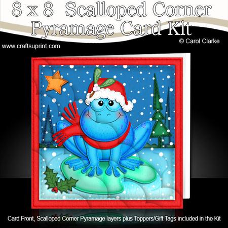 8 x 8 Xmas Freddy Frog Kit N Scalloped Corners