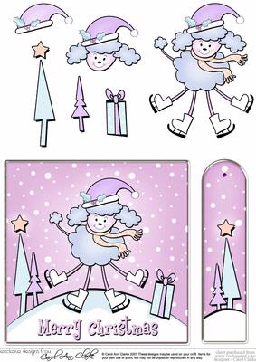 Cute Xmas Poodle Quick Card with Decoupage