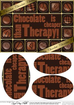 A5 Chocolate Greetings Oval Pyramage Topper
