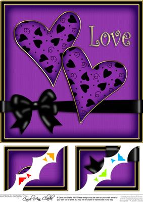 8 x 8 Love Hearts Scalloped Corner Topper