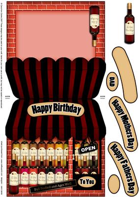 The Little Wine Shop Shaped Card Decoupage N Greetings