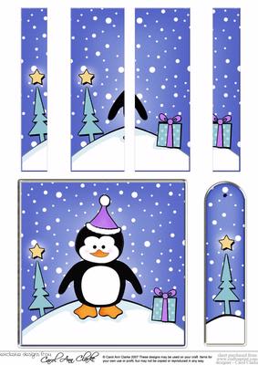 Cheeky Xmas Penguin Side Stacker