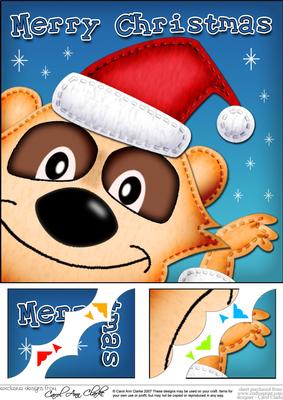 8 x 8 Xmas Meerkat Fun Novelty Scalloped Corner Topper