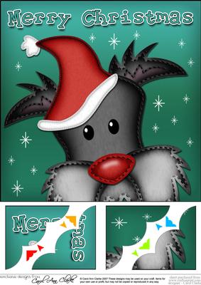 8 x 8 Xmas Scottie Dog Fun Novelty Scalloped Corner Topper