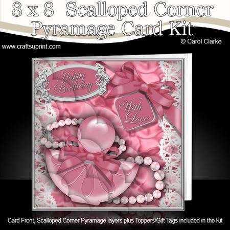8 x 8 Perfume Lace N Pearls Kit with Scalloped Corners