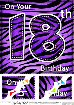 8 x 8 Fun Zebra Striped 18th Birthday Scalloped Topper