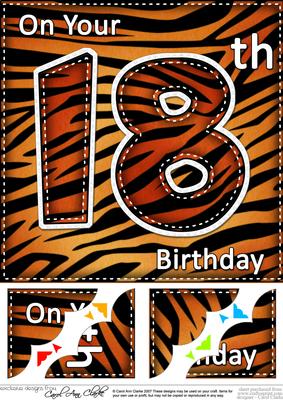 8 x 8 Fun Zebra Striped 18th Birthday Scalloped Topper