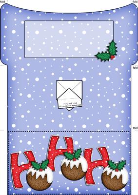 Xmas Hohoho with Puddings Money or Gift Wallet and Card