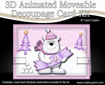 3D Ben's Xmas Cracker Animated Moveable Decoupage Card Kit