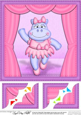 8 x 8 Hilda Hippo Scalloped Corner Topper