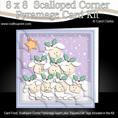 8 x 8 Xmas Little Lambs Kit N Scalloped Corners