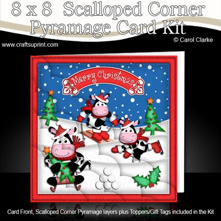 8 x 8 Xmas Milly Moo Kit N Scalloped Corners