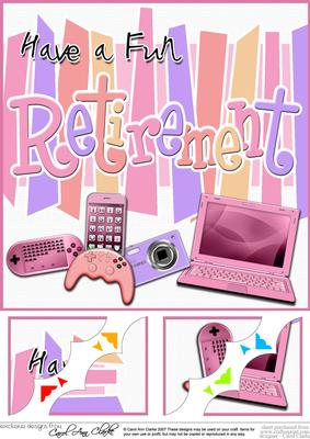 8 x 8 Retirement Gadgets Games N Gizmos Scalloped Corner