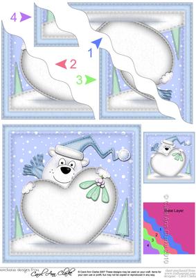 Ben Polar Bear Xmas Love Wavy Corner Side Stacker