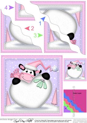 Milly Moo Cow Xmas Love Wavy Corner Side Stacker