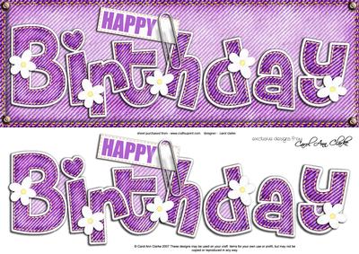 Large Dl Happy Birthday Denim N Daisies Quick Card Decoupage