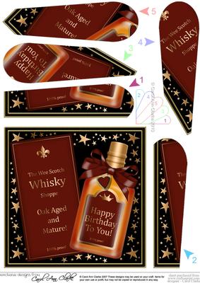 Birthday Whisky Fan Pyramage Topper