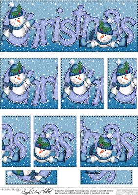 Christmas Christmas with Snowman Dl Side Stacker Topper