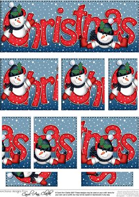 Christmas Christmas with Snowman Dl Side Stacker Topper