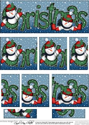 Christmas Christmas with Snowman Dl Side Stacker Topper