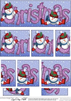 Christmas Christmas with Snowman Dl Side Stacker Topper