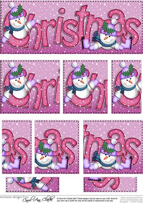 Christmas Christmas with Snowman Dl Side Stacker Topper