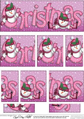Christmas Christmas with Snowman Dl Side Stacker Topper