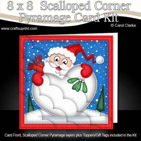 8 x 8 Santa Xmas Love Kit with Scalloped Corners