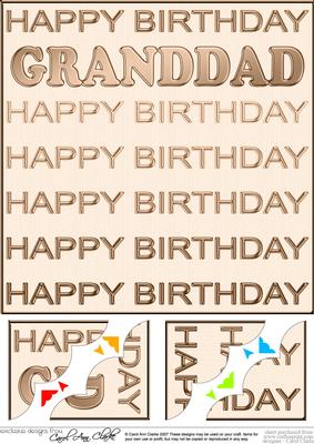 8 x 8 Birthday GRANDDAD Scalloped Corner Topper