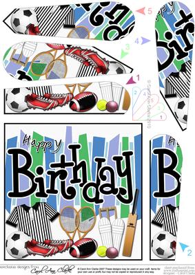 Birthday Sports N Games Fan Pyramage Topper