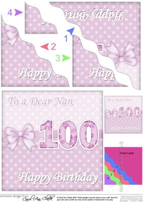 100th Birthday Nan Felties Wavy Corner Side Stacker Topper